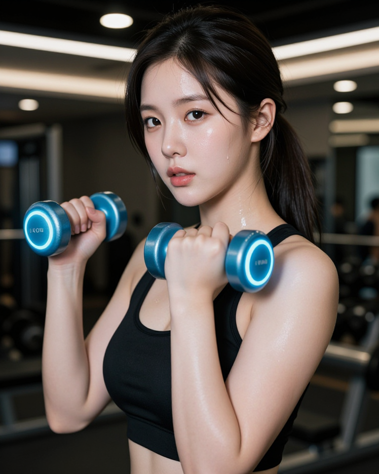빛나는 덤벨과 그녀